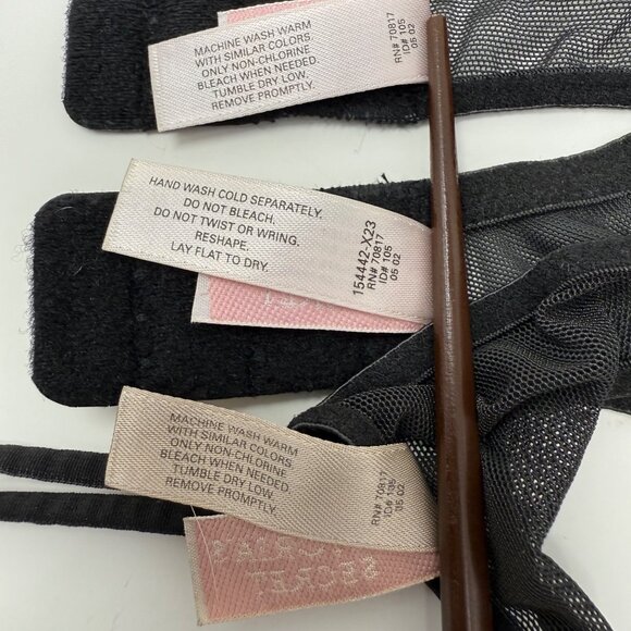 Vintage 2000 Y2K Magenta Noir Sheer Floral Garter Set 34C - Picture 11 of 13